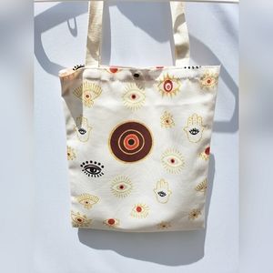 Princess Evil Eye Big Size Canvas Tote Bag New Without Tags